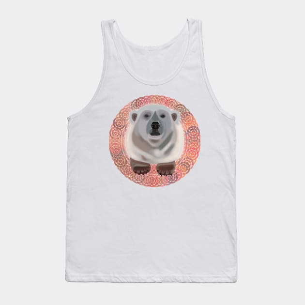 Polar Bear on circular pattern Tank Top by KateVanFloof